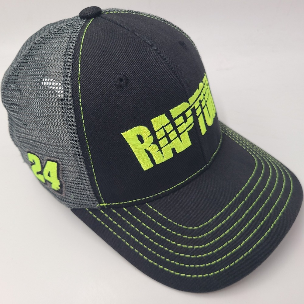 William Byron Hat Adjustable Trucker Mesh Black Gray Green NASCAR #24 Raptor Men